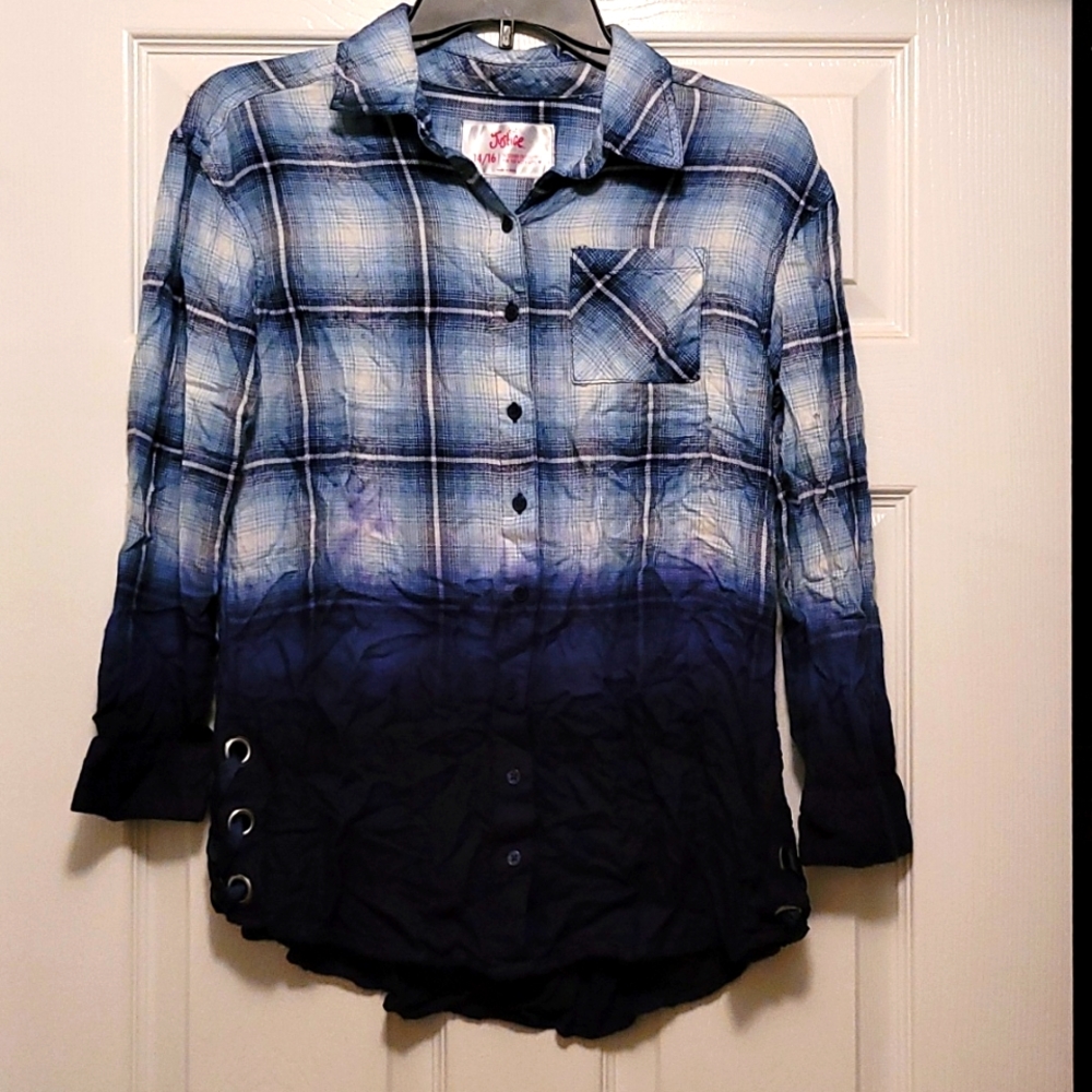 Justice button down flannel size 14-16